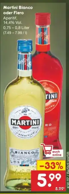 Netto Marken-Discount Martini Bianco oder Fiero Angebot