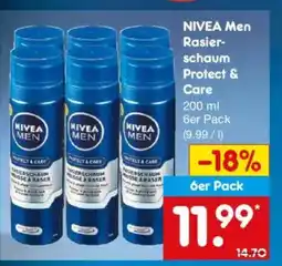 Netto Marken-Discount NIVEA Men Rasier- schaum Protect & Care Angebot