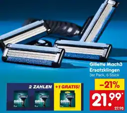 Netto Marken-Discount Gillette Mach3 Ersatzklingen Angebot