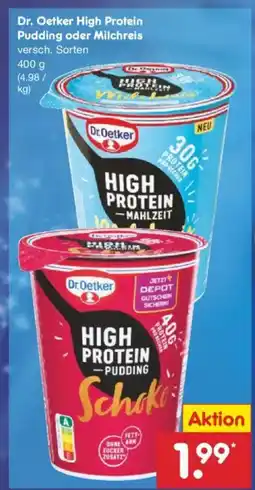 Netto Marken-Discount Dr. Oetker High Protein Pudding oder Milchreis Angebot