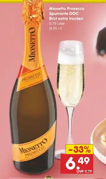 Netto Marken-Discount Mionetto Prosecco Spumante DOC Brut extra trocken Angebot