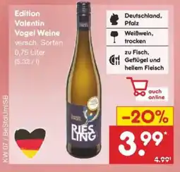 Netto Marken-Discount Edition Valentin Vogel Weine Angebot