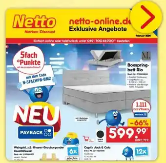 Netto Marken-Discount Boxspring- bett Rio Angebot