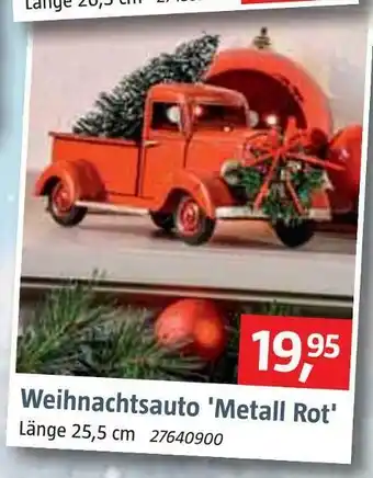 Bauhaus Weihnachtsauto 'metall rot' Angebot