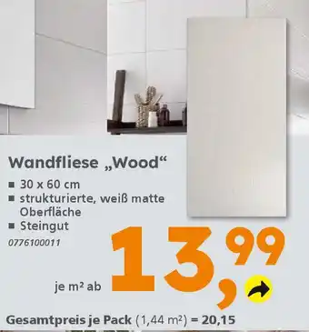 Globus Baumarkt Wandfliese,,Wood" Angebot