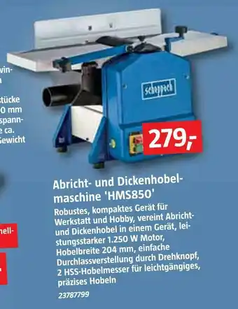 Bauhaus Scheppach abricht- und dickenhobelmaschine 'hms850' Angebot