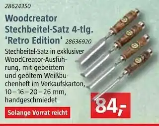 Bauhaus Woodcreator stechbeitel-satz 4-tlg. 'retro edition' Angebot