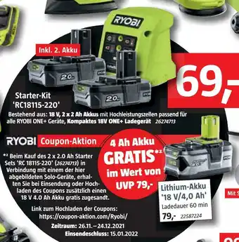 Bauhaus Ryobi starter-kit 'rc18115-220' Angebot