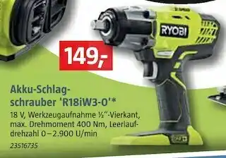 Bauhaus Ryobi akku-schlagschrauber 'r18iw3-0' Angebot