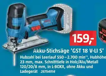 Bauhaus Bosch akku-stichsäge 'gst 18 v-li s' Angebot