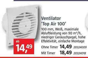 Bauhaus Air-circle ventilator 'top air 100' Angebot