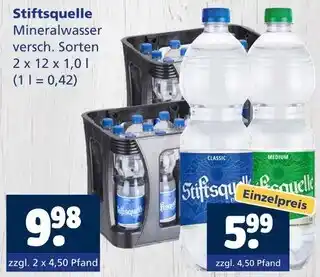 Getränkewelt Stiftsquelle mineralwasser Angebot
