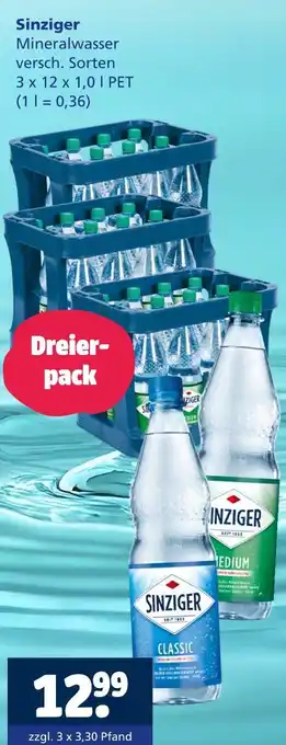 Getränkewelt Sinziger mineralwasser Angebot