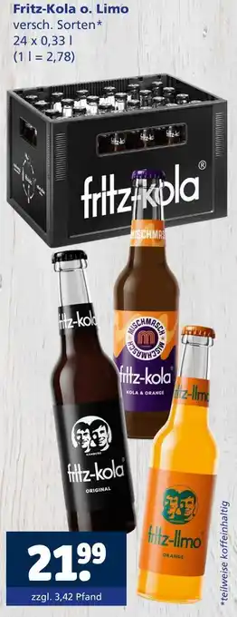 Getränkewelt Fritz-kola fritz-kola oder limo Angebot