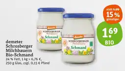 tegut Demeter schrozberger milchbauern bio-schmand Angebot