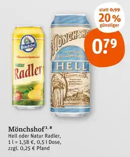 tegut Mönchshof hell oder natur radler Angebot