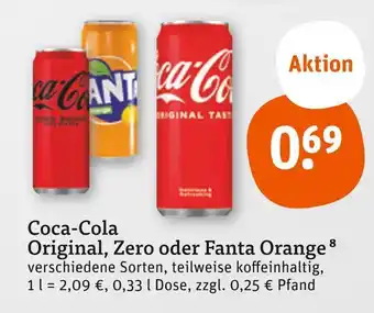 tegut Coca-cola original, zero oder fanta orange Angebot