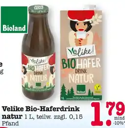 E-Center Bioland velike bio-haferdrink natur Angebot