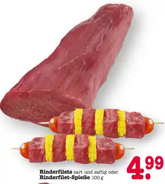 E-Center Rinderfilets oder rinderfilet-spieße Angebot