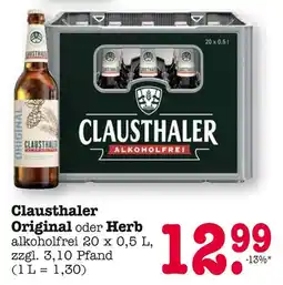 E-Center Clausthaler original oder herb Angebot