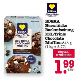 E-Center Edeka herzstücke backmischung xxl triple chocolate muffins Angebot