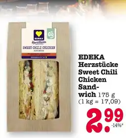 E-Center Edeka herzstücke sweet chili chicken sandwich Angebot