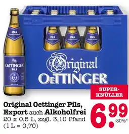 E-Center Oettinger original oettinger pils, export auch alkoholfrei Angebot