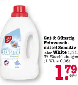 E-Center Gut & günstig feinwaschmittel sensitiv oder white Angebot