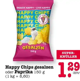 E-Center Happy chips happy chips gesalzen oder paprika Angebot