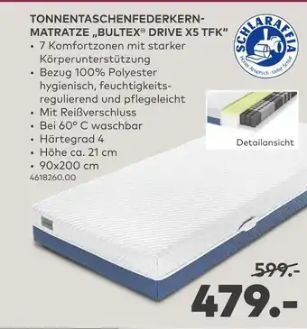 porta Schlaraffia tonnentaschenfederkern-matratze bultex drive x5 tfk Angebot