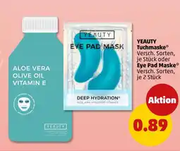 PENNY Yeauty tuchmaske oder eye pad maske Angebot