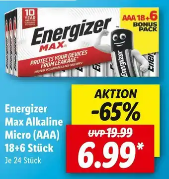 Lidl Energizer max alkaline Angebot