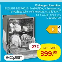 ROLLER Exquisit einbaugeschirrspüler Angebot