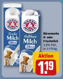 REWE Bärenmarke h- oder frischmilch Angebot