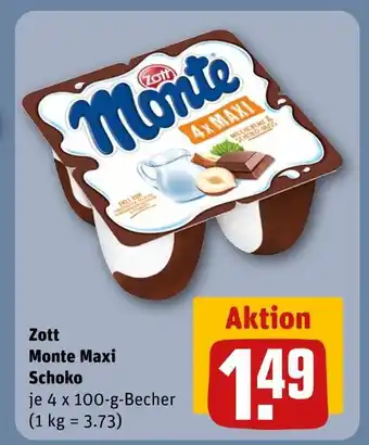 REWE Zott monte maxi schoko Angebot