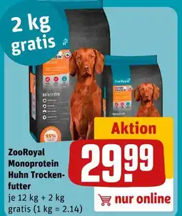 REWE Zooroyal monoprotein huhn trockenfutter Angebot