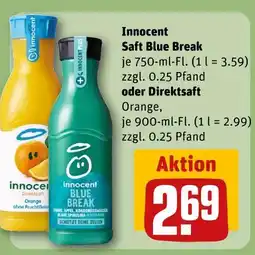 REWE Innocent saft blue break oder direktsaft Angebot