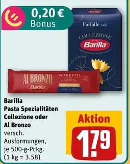 REWE Barilla pasta spezialitäten collezione oder al bronzo Angebot