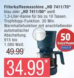 Marktkauf Philips filterkaffeemaschine hd 7411/70 blau oder hd 7411/00 weiß Angebot