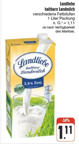 nah & gut Landliebe haltbare landmilch Angebot