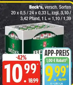 Edeka Beck's versch. sorten Angebot