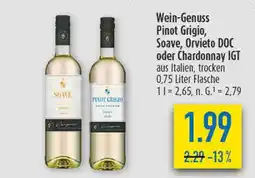 diska Pinot grigio oder soave oder orvieto doc oder chardonnay igt Angebot