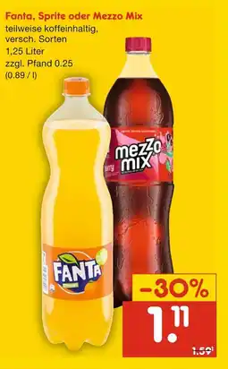 Netto Marken-Discount Fanta, sprite oder mezzo mix Angebot