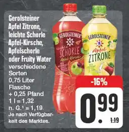 Edeka Gerolsteiner apfel zitrone oder leichte schorle apfel-kirsche Angebot