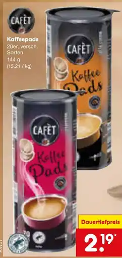 Netto Marken-Discount Cafet kaffeepads Angebot