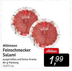 KONSUM Wiltmann Feinschmecker Salami Angebot