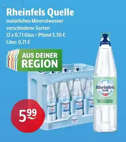 Trink und Spare Rheinfels Quelle natürliches Mineralwasser Angebot