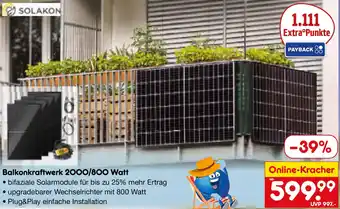 Netto Marken-Discount SOLAKON Balkonkraftwerk 2000/800 Watt Angebot