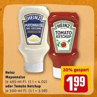 REWE Heinz mayonnaise oder tomato ketchup Angebot