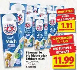 NP Discount Bärenmarke Die frische oder haltbare Milch Angebot